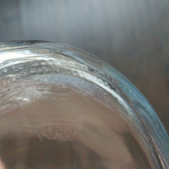 Vintage Bormioli Rocco Glass Bottle Carafe Pewter Grape Motif Italy Wine Bar 1L - Picture 5 of 7